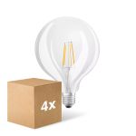 Confezione Multipack 4x Osram SuperStar LED E27 Globe 125mm Filamento Chiara 7W 806lm - 822-827 Dim To Warm | Dimmerabile - Sostitutiva 60W