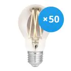 Confezione Multipack 50x WiZ Smart LED E27 Pera Filamento Smoke 6.5W 400lm - 820-850 Regolabile Bianca | Dimmerabile - Sostitutiva 35W